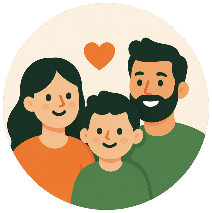Family managing a budget together