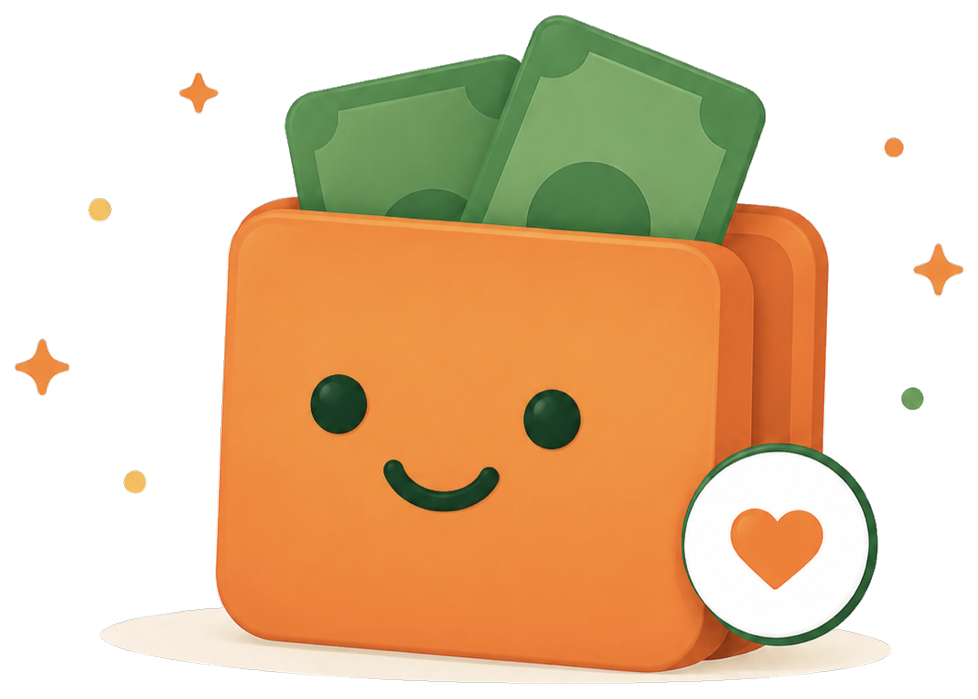 Budgii wallet and household shopping illustration